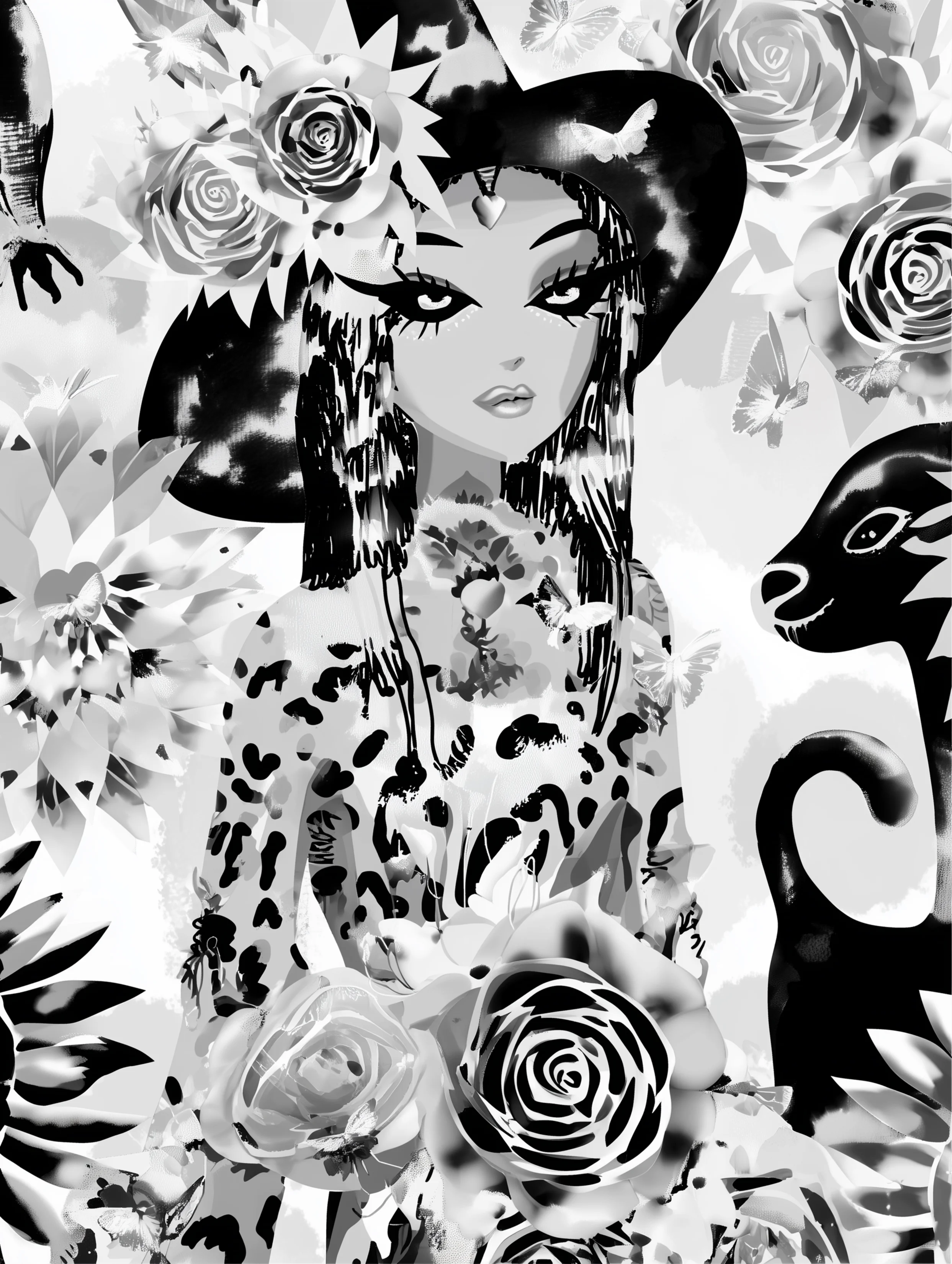 Free printable witch coloring page for adults featuring a witch stepping forward